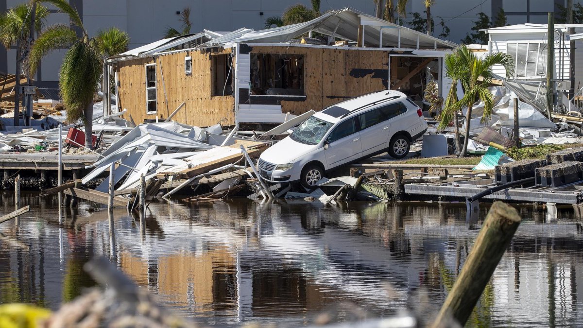 Vista, del 2 de octubre de 2022, en la que se observa los estragos causados por el huracán Ian en Fort Myers Beach, Florida.
