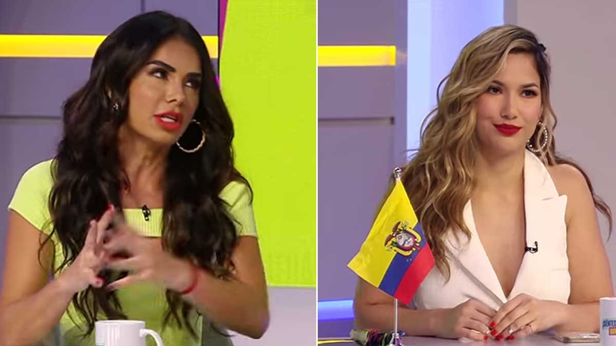 Alejandra con la panelista Vanessa Arias.