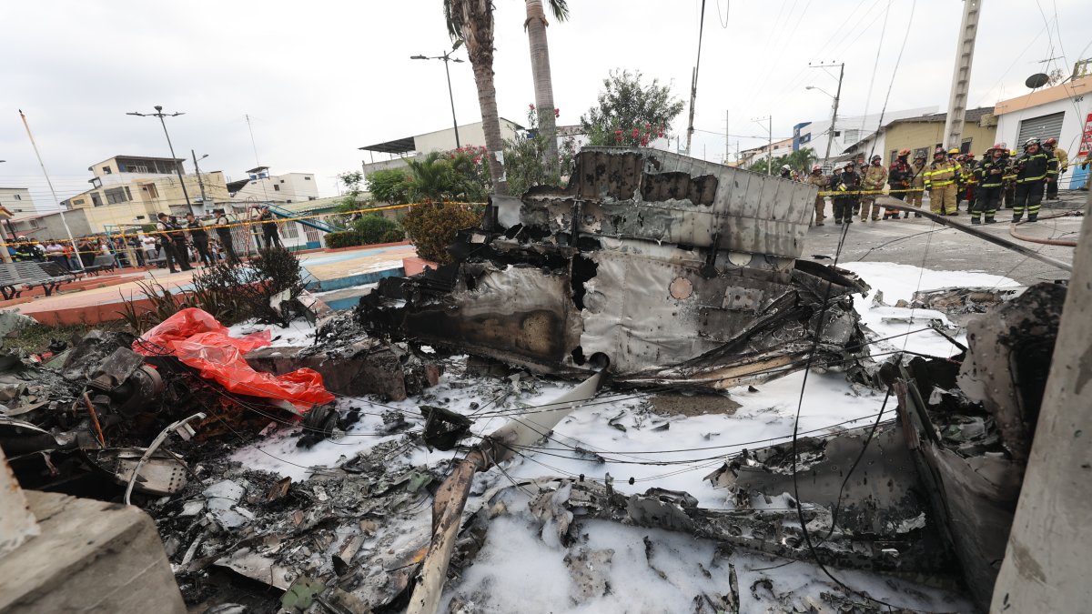Caída. Martín Cucalón, jefe del Cuerpo de Bomberos de la ciudad, indicó que la aeronave aparentemente tuvo un desperfecto.