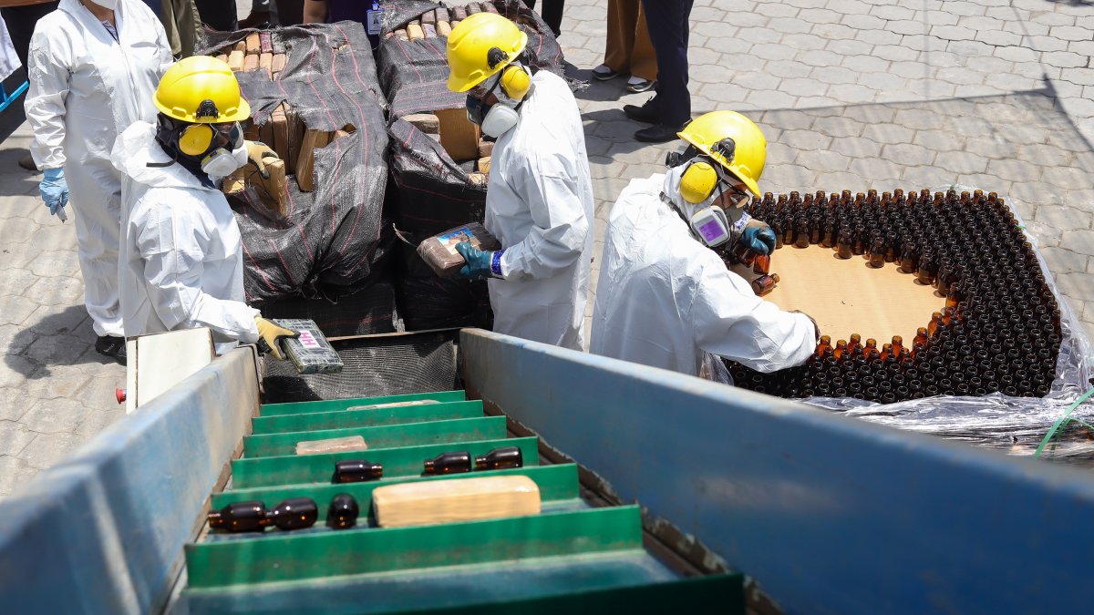 Tarea. La destrucción de la droga se llevó a cabo en una escombrera.
