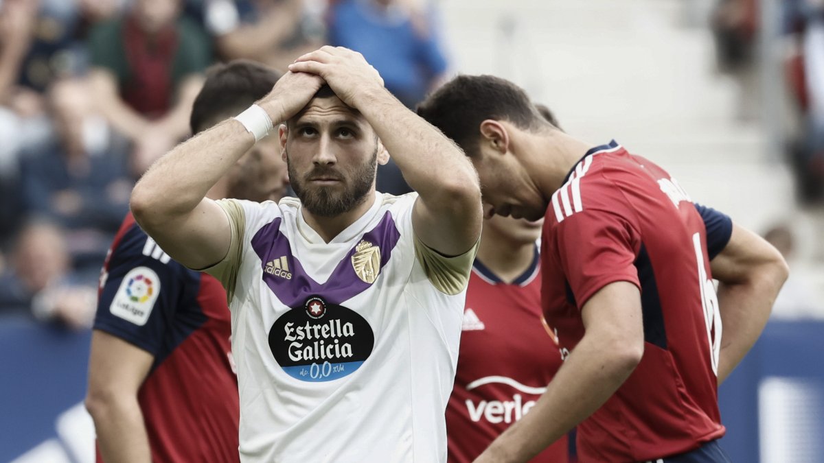 El Valladolid no pudo en su visita ante el Osasuna y empieza a incomodarse en la tabla de posiciones.