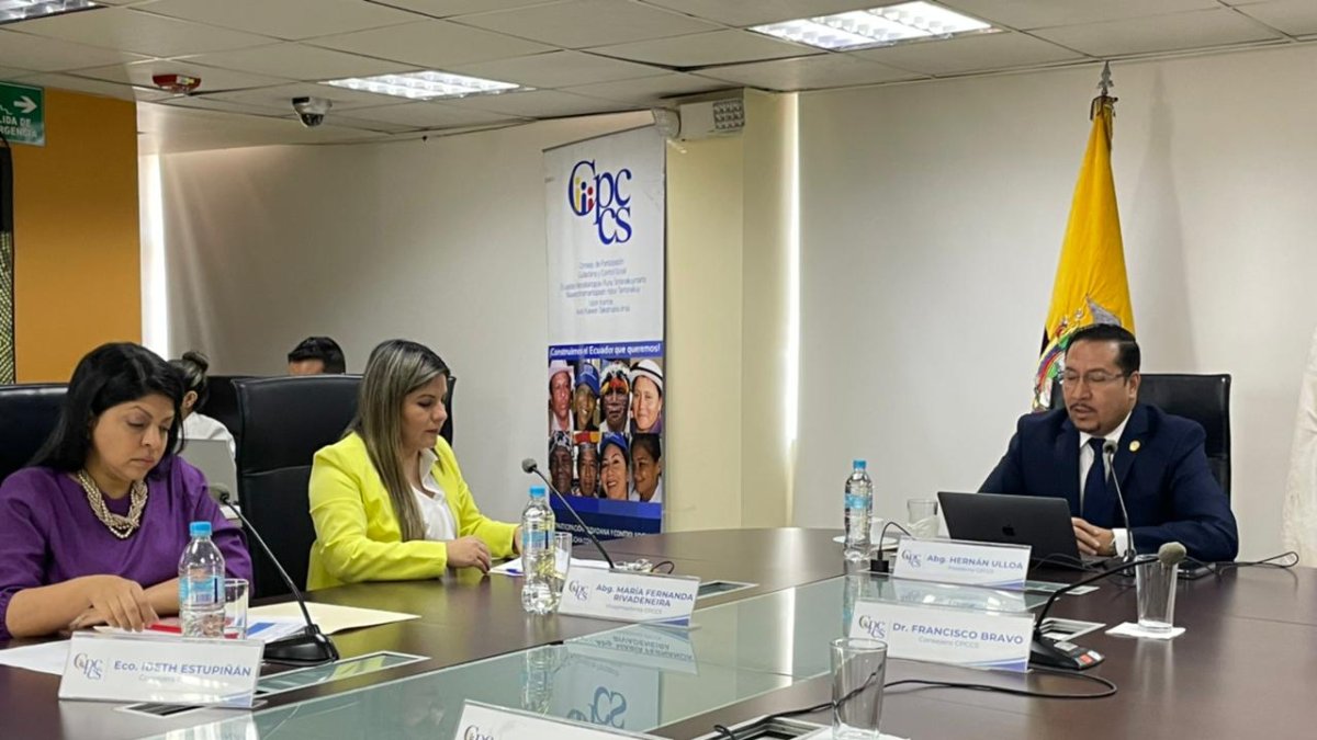 Cuatro de los siete integrantes del CPCCS estuvieron de forma virtual en la sesión de este 31 de octubre de 2022