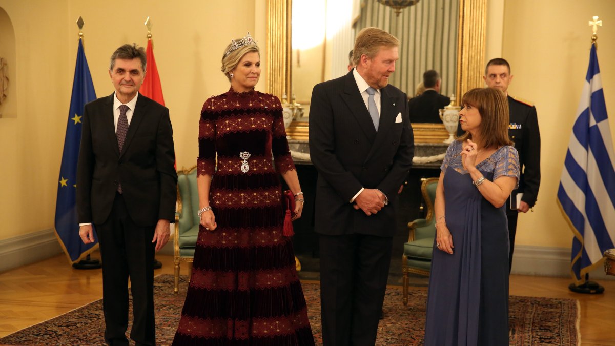 La soberana en la cena de gala ofrecida en su honor.