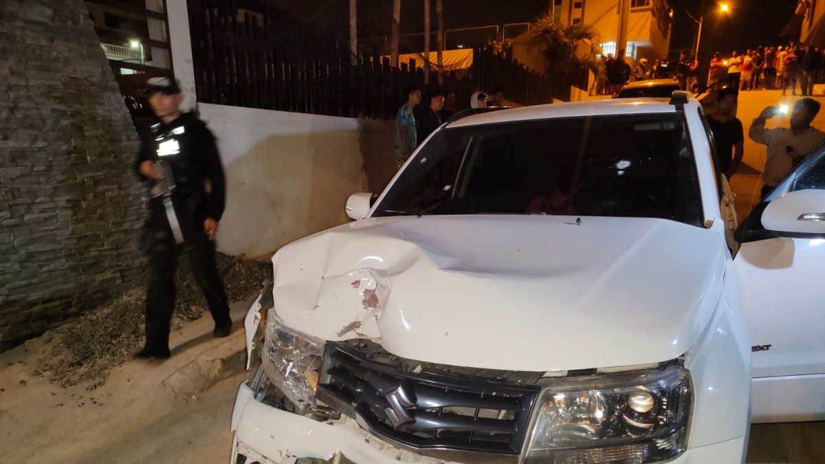 Carro involucrado en un choque con sicarios