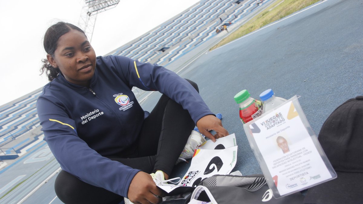 Poleth durante las competencias de los Juegos Nacionales de Deporte Adaptado hizo marca de 12,87.