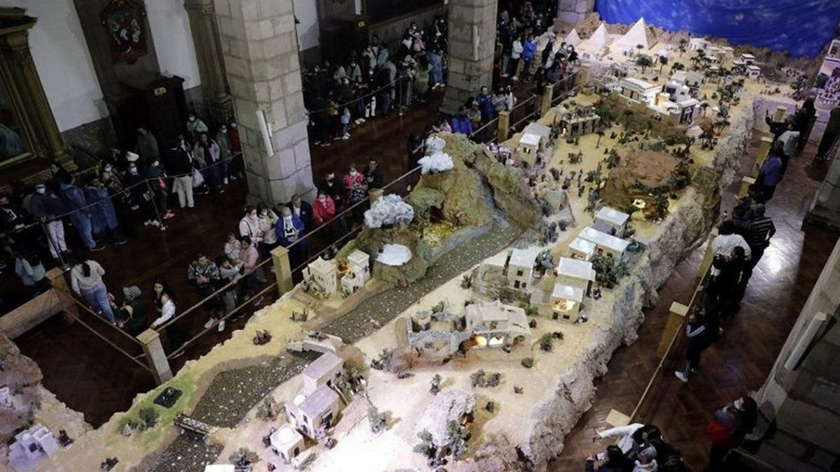 Obra. El pesebre más grande está en exhibición hasta enero de 2023.