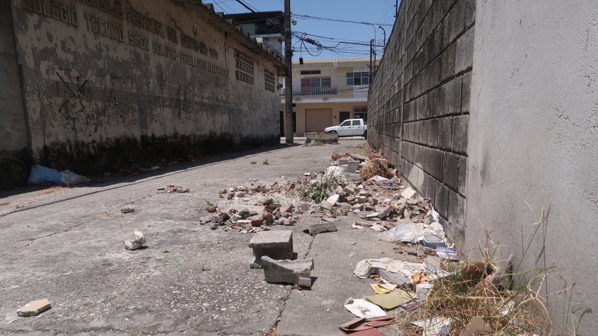 Desde basura hasta material de construcción hay en callejones de la ciudadela Albatros.