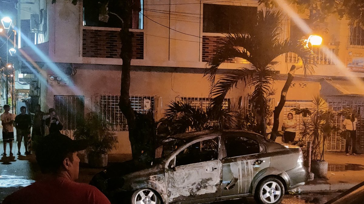 Vehículo afectado por atentado, en Sauces 5.