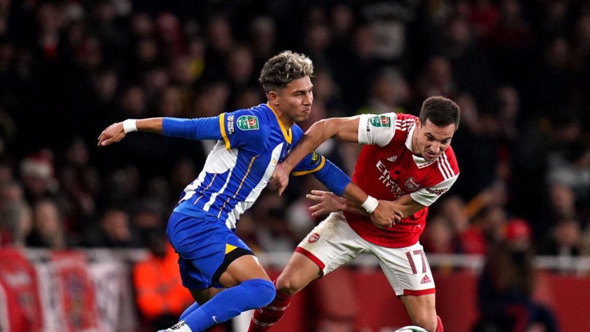 Jeremy Sarmiento, volante tricolor del Brighton, fue clave en la victoria de su club.