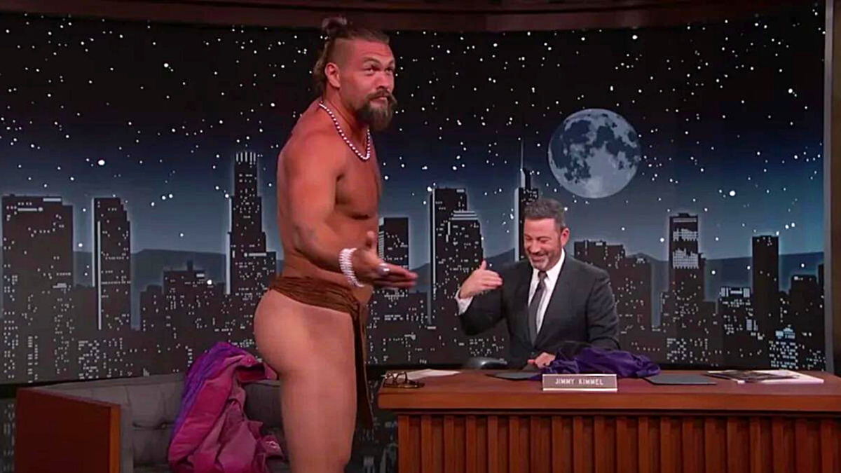 Jason Momoa en Jimmy Kimmel.