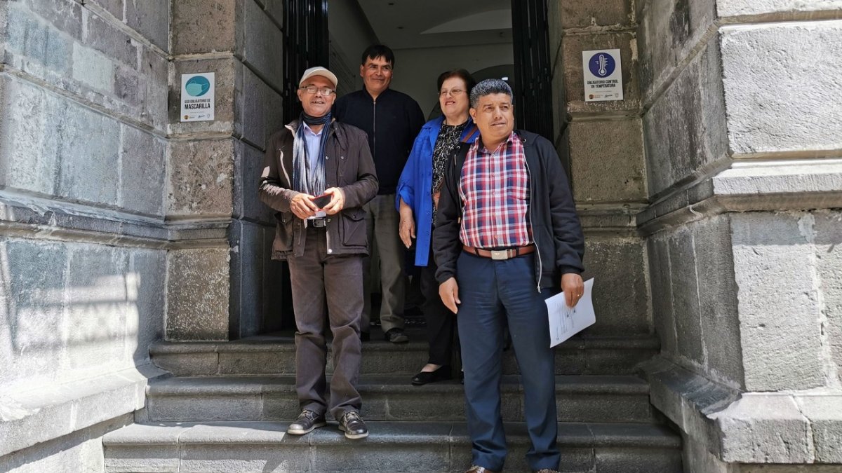 Líderes. La dirigencia de la Fenocin la encabeza Gary Espinoza (i).