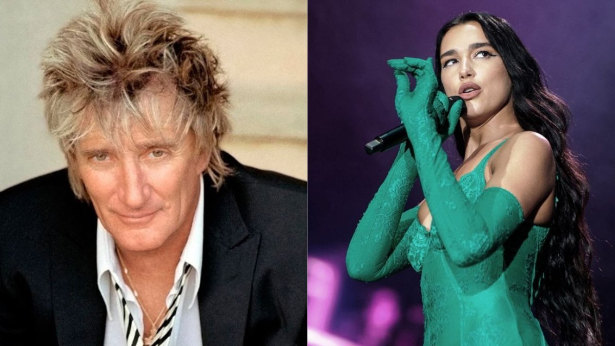 Rod Stewart y Dua Lipa.