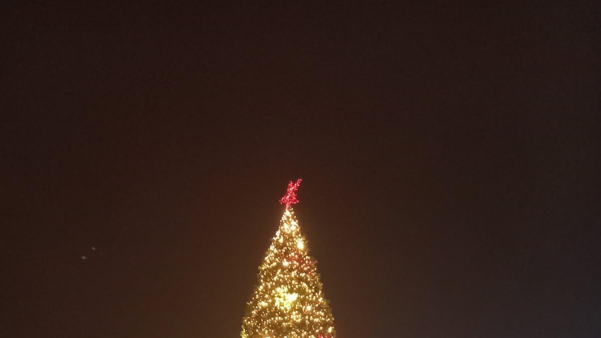 Cerca de tres semanas tomó el armado de las estructura navideña en el centro comercial.