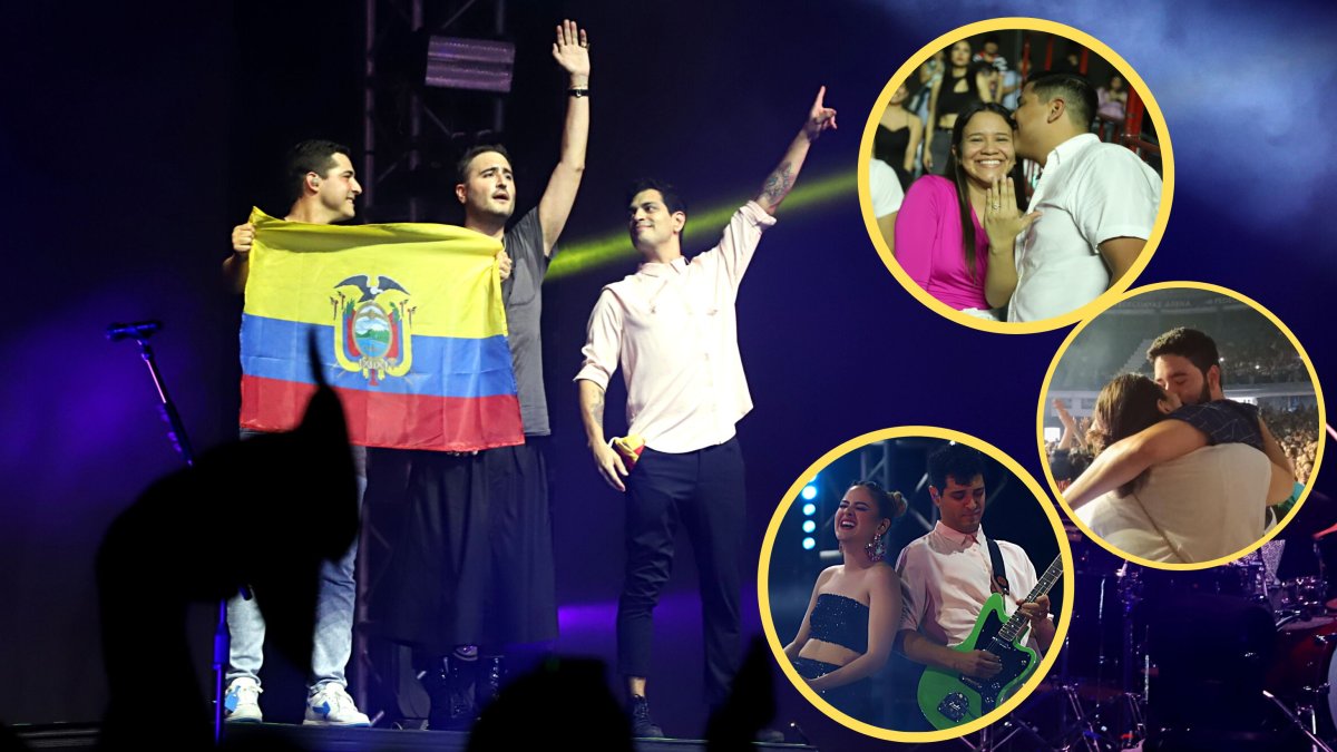 Reik junto a los enamorados y su invitada en sus shows.
