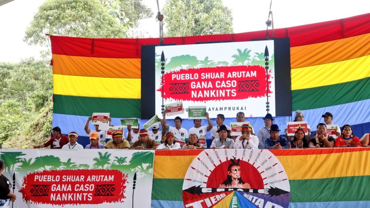 Encuentro. La dirigencia indígena, agrupada en la Conaie, se reunió este viernes en Unión Base, en Pastaza.