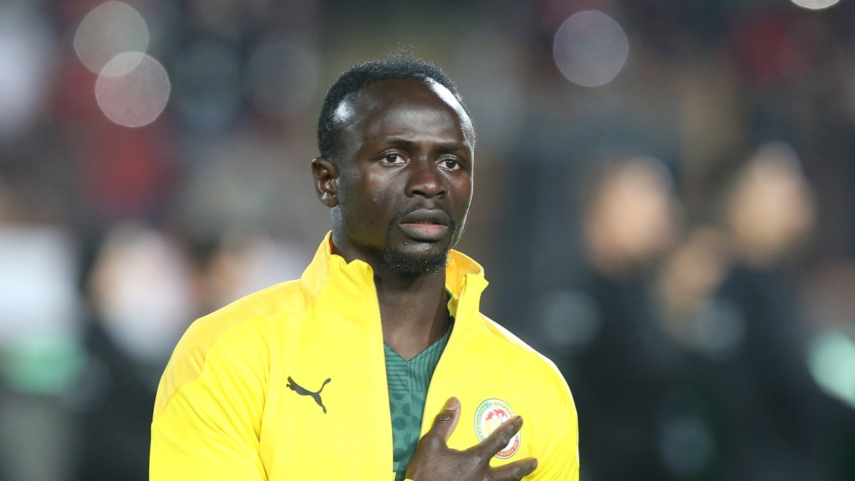 Sadio Mané durante un partido con Senegal en la Copa de África.