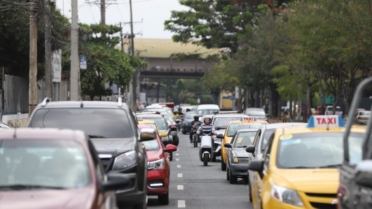 Largas filas de autos se formaron en la avenida Carlos Julio Arosemena.