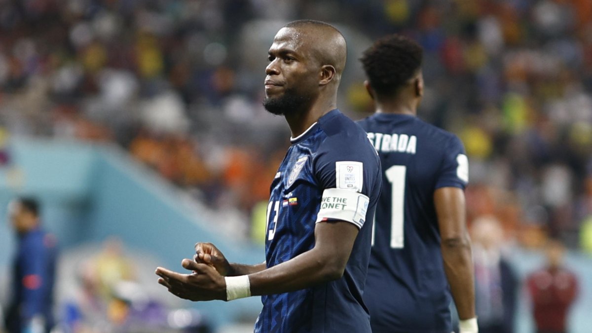 El jugador de la selección de Ecuador, Enner Valencia, durante el partido ante el Países Bajos.