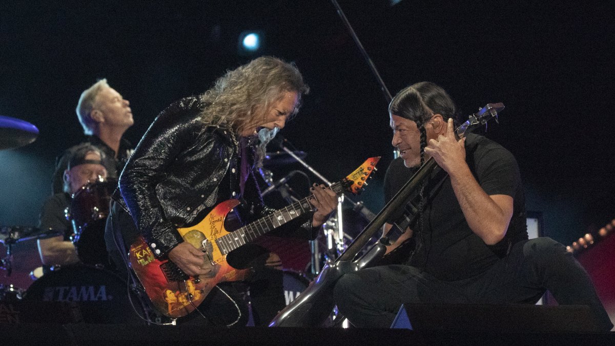 La banda estadounidense Metallica actúa durante el Global Citizen Festival en Nueva York el 24 de septiembre.