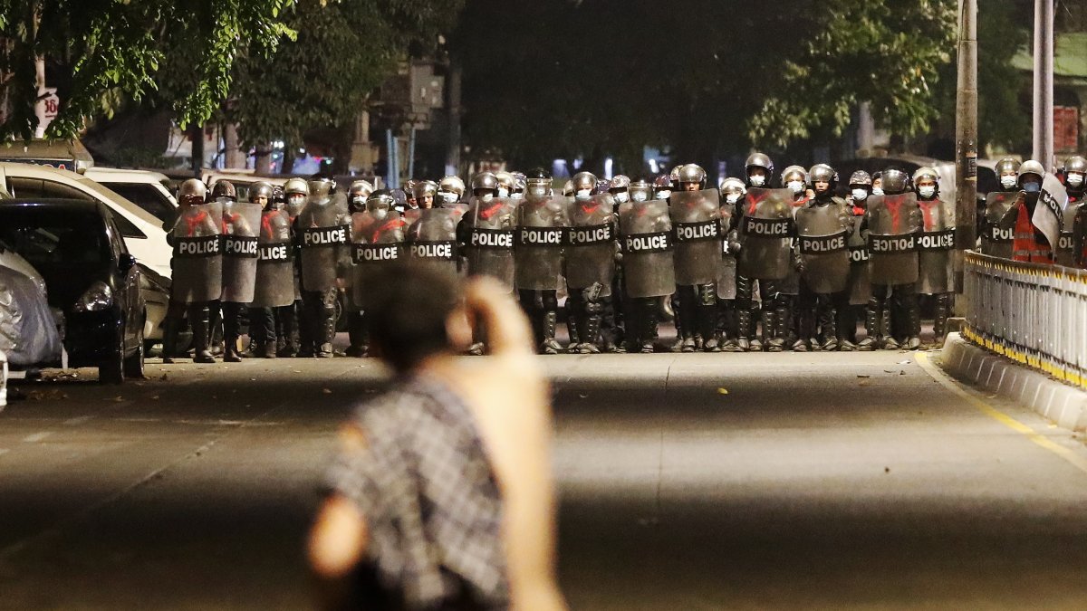 Imagen de archivo de una protesta contra el golpe militar en Birmania. /STRINGER