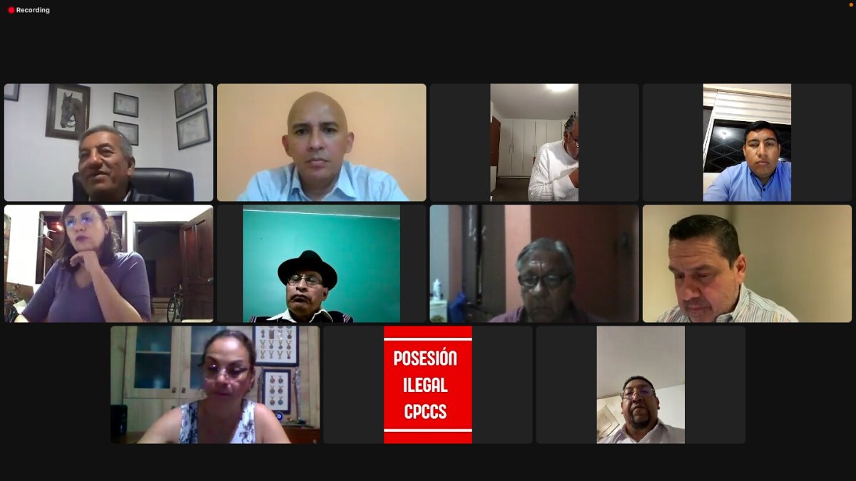 Lío. El presidente Virgilio Saquicela posesionó a Gina Aguilar Ochoa, pese a las acciones legales en curso.