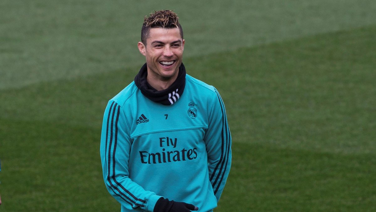 El delantero portugués Cristiano Ronaldo, durante un entrenamiento en 2018 cuando aún era jugador de Real Madrid.