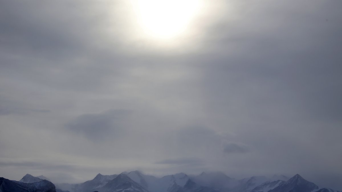 Fotografía de archivo del campamento Glaciar Unión (Antártida).