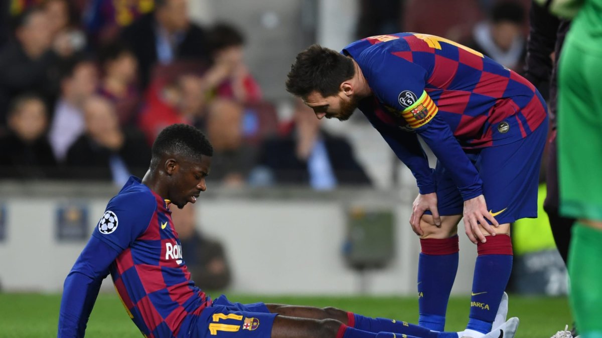 Ousmane Dembélé (i) jugará la final del Mundial contra Lionel Messi, su excompañero en el FC Barcelona.