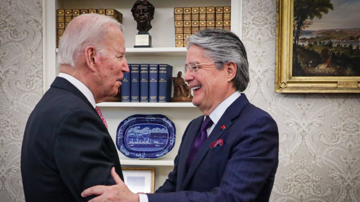 Cita. Es la primera vez que Guillermo Lasso visita la Casa Blanca en Washington y se reúne con Joe Biden.