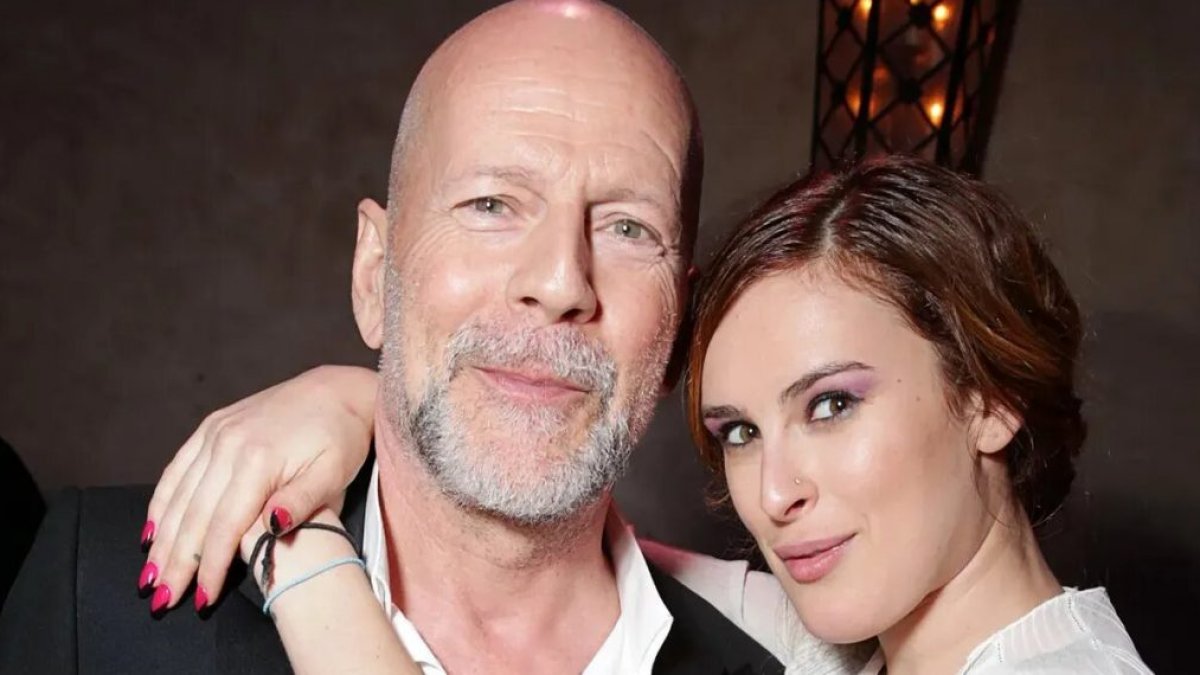 Rumer Willis con su padre.