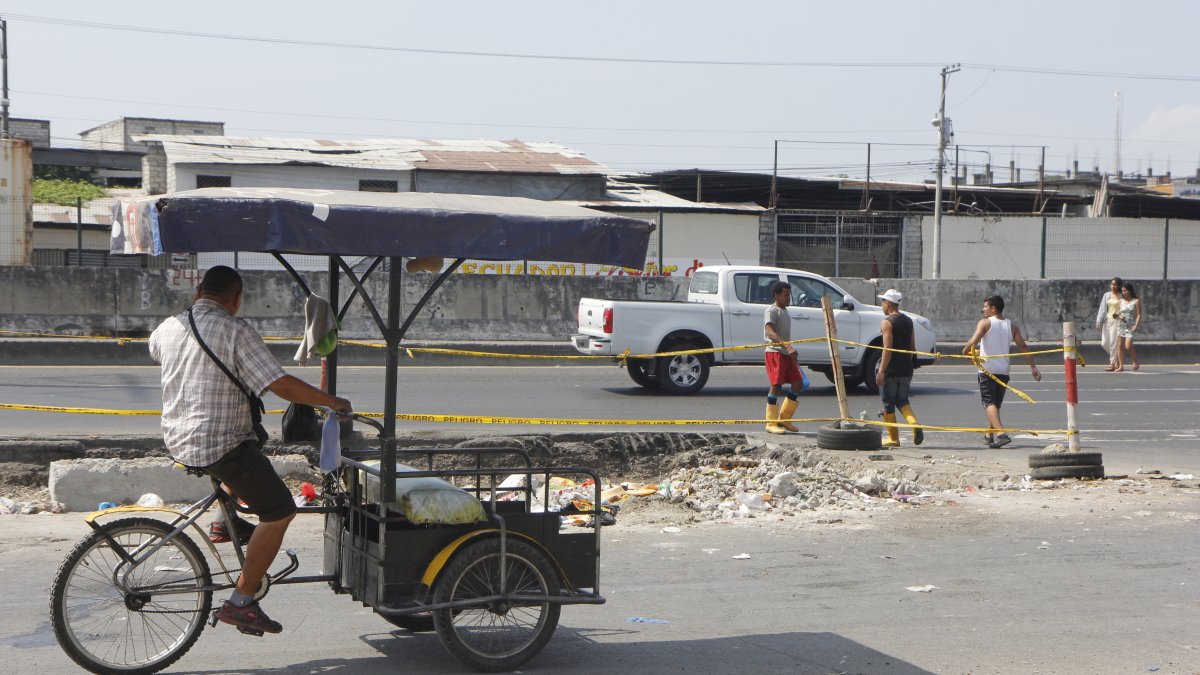 Guayaquil. Los restos fueron dejados a un costado de la vía.