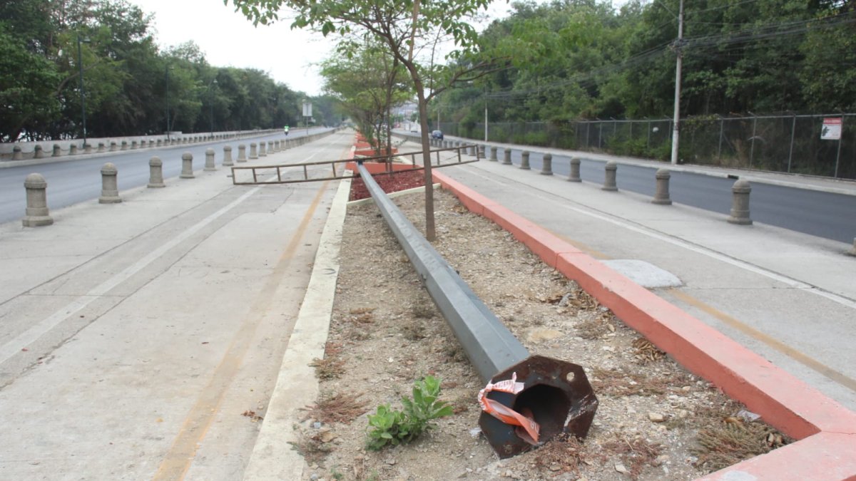 Hecho. La luminaria está en el parterre.