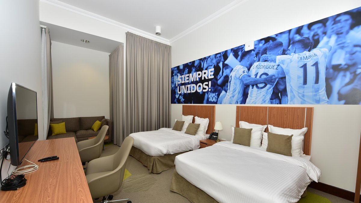 Habitación de Lionel Messi en la Universidad de Qatar