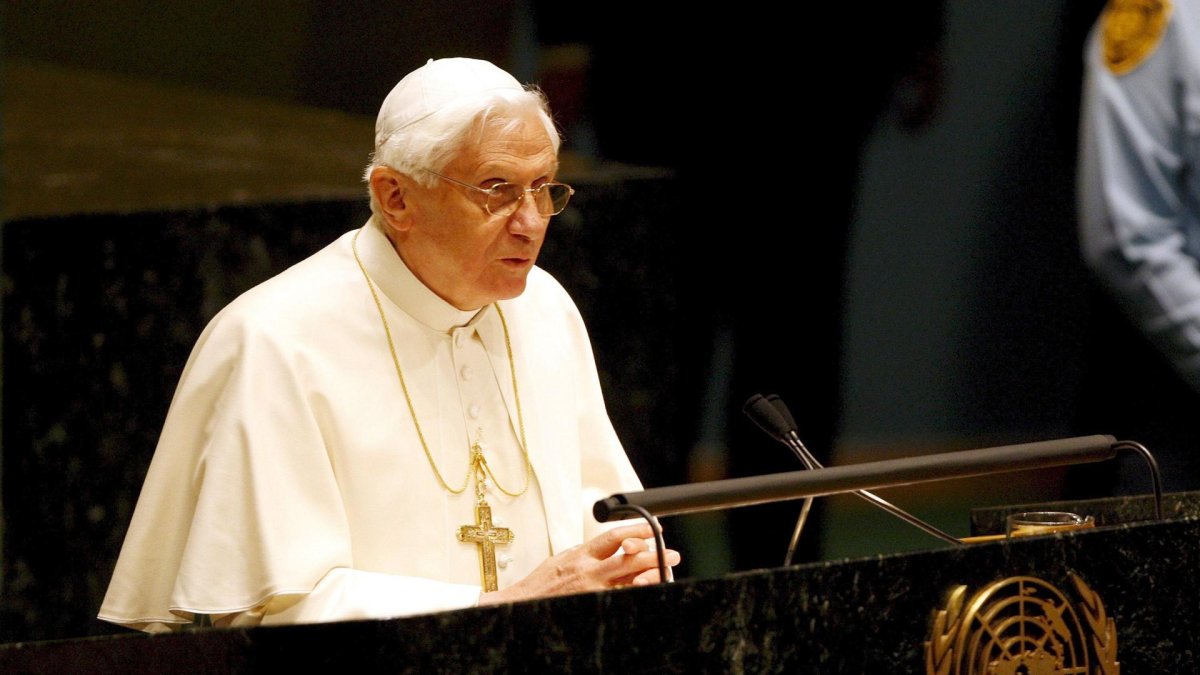 Imagen de Archivo del papa Benedicto XVI, durante el discurso que pronunció ante la Asamblea General de Naciones Unidas, en la sede de la ONU en Nueva York, Estados Unidos.