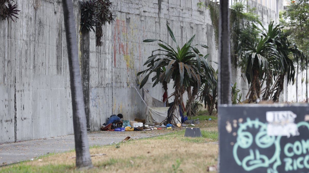 Covachas. En los bajos de la urbanización La Fuente, tres personas en situación de calle han aprovechado el descuido  del lugar para hacer su hogar.