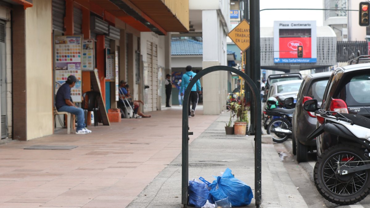 Los tachos de basura en la avenida Quito han sido hurtados