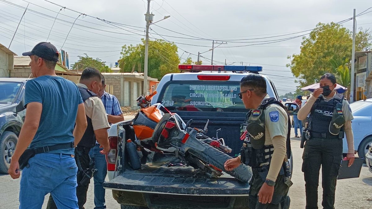 La Libertad. La moto en la que se movilizaban los asalta