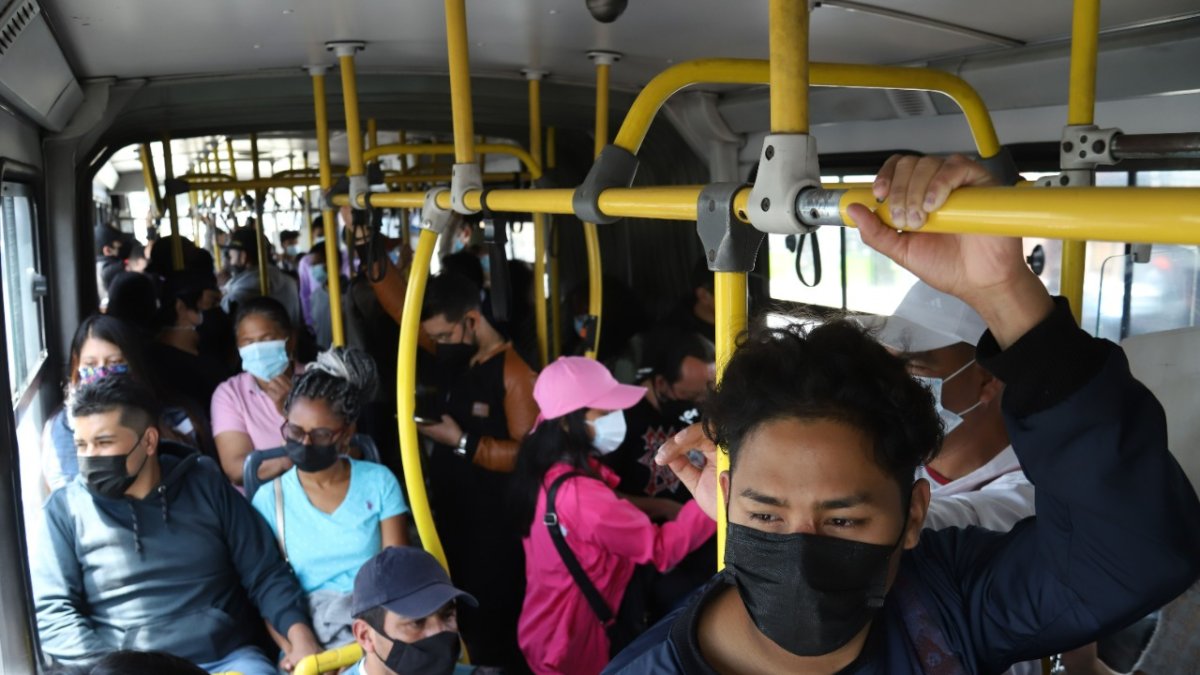 Buses. El 51,4 % de los capitalinos usa el transporte público. Este es el medio de transporte más utilizado.