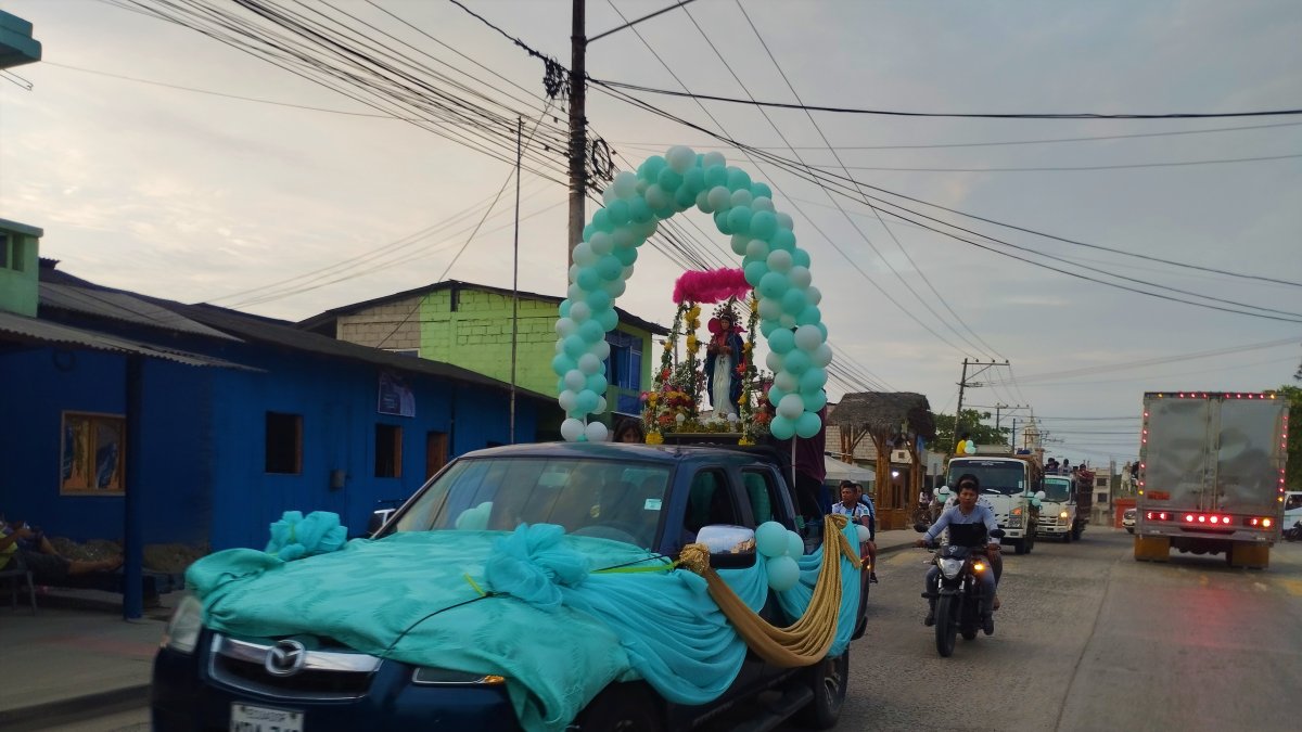 San Antonio. La imagen de la Virgen, previo a las romerías.