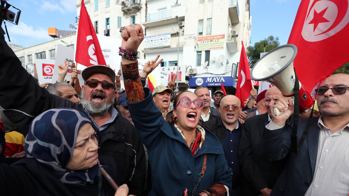 Hecho. Un grupo de personas durante la protesta. 