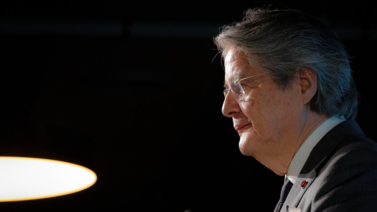 El presidente del Ecuador, Guillermo Lasso, en el panel bilateral 