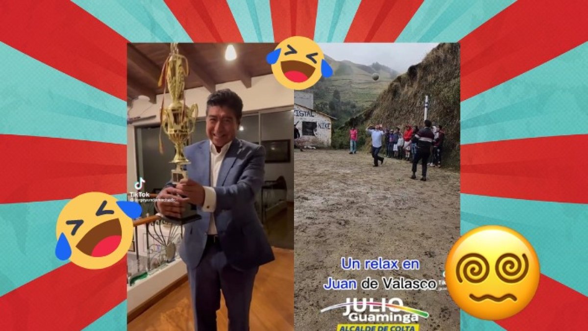 Jorge Yunda, con trofeo en mano, celebró luego del debate y Julio Guaminga se pegó un partidito.