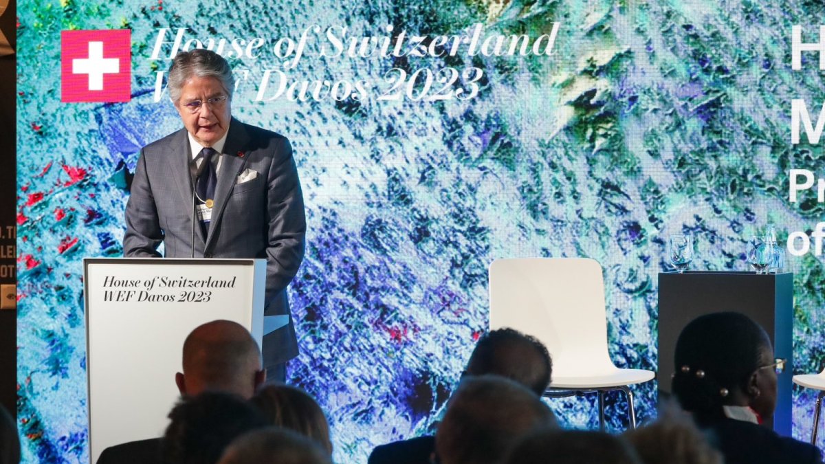 Referencia. Intervención del presidente Guillermo Lasso durante su visita por Europa.