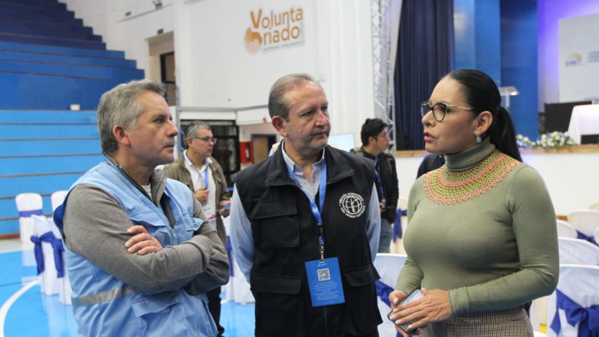 La máxima autoridad del Consejo Electoral durante el segundo simulacro de las elecciones que se celebró ayer en todas las provincias.