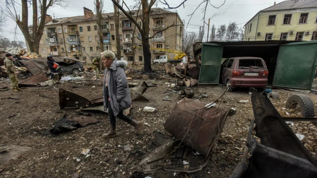 Lugar que ha sido atacado en la ciudad de Konstyantynivka, Donetsk.