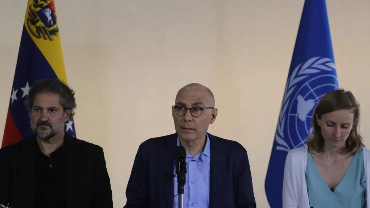 El Alto Comisionado de Derechos Humanos de ONU (Acnudh), Volker Türk participó de rueda de prensa en el Aeropuerto Simón Bolívar en Caracas, Venezuela