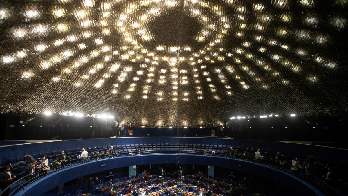 Vista general del Pleno del Senado durante una votación, en una fotografía de archivo. EFE/Joédson Alves