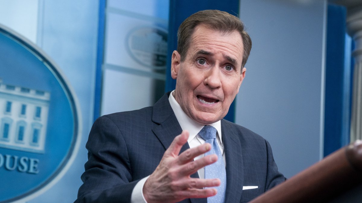 Fotografía de archivo en la que se registró al John Kirby, uno de los portavoces de la Casa Blanca, durante una rueda de prensa, en Washington DC (EE.UU.). EFE/