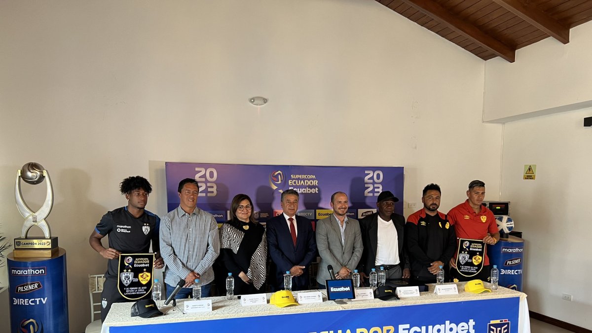 Independiente del Valle y Aucas participaron en la rueda de prensa de la Supercopa Ecuador.