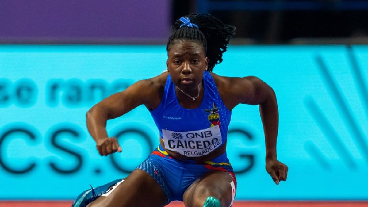 Maribel Caicedo en el Mundial bajo techo de 2022.